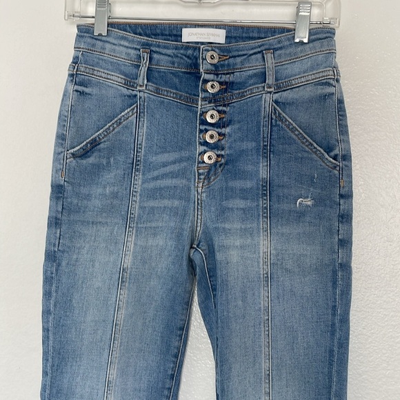 JONATHAN SIMKHAI STANDARD Marley Ankle Straight Stretch High Waist Jeans Size 25 - Picture 4 of 9